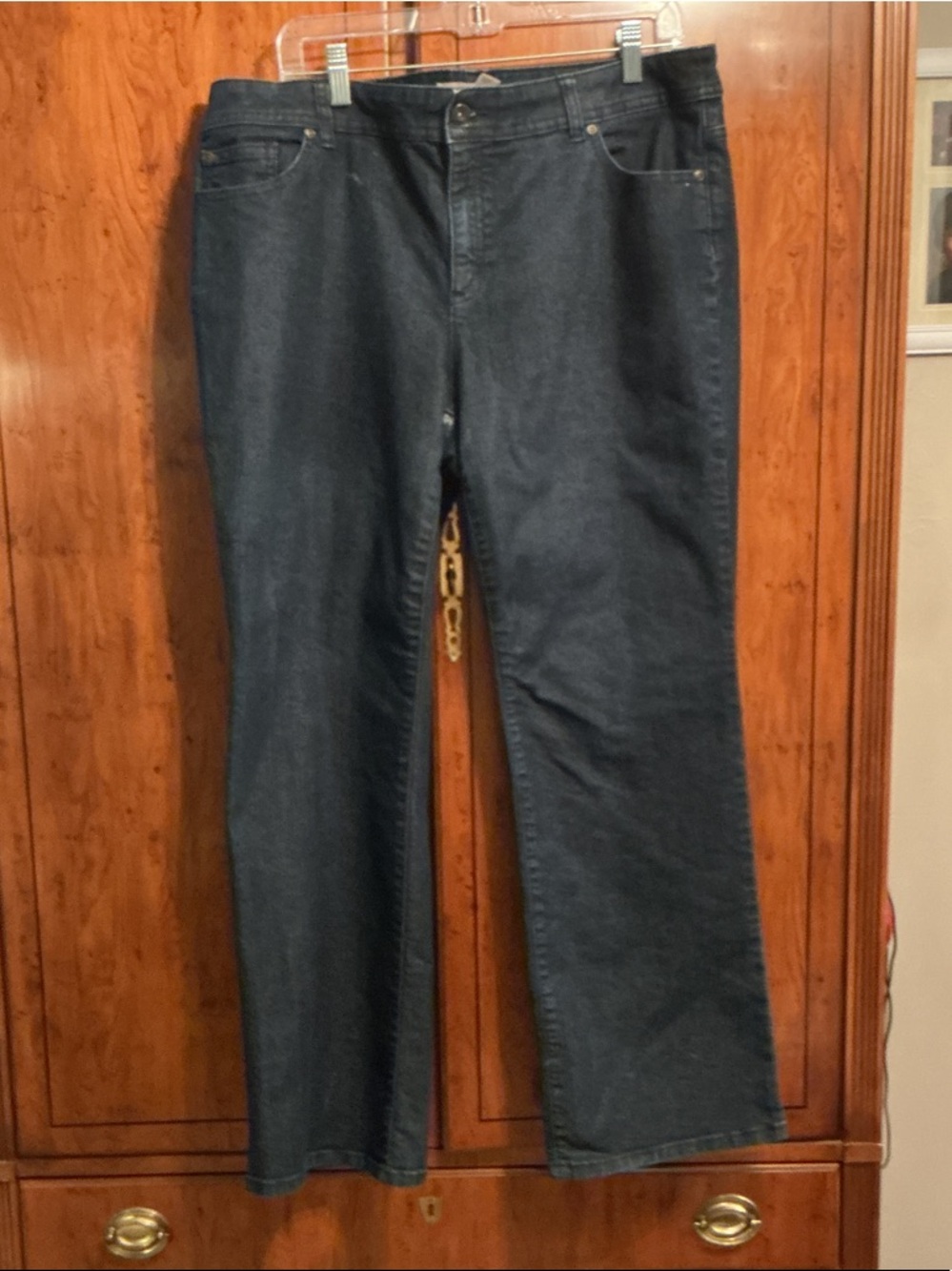 Chico's Women's Straight Leg Jeans in Dark Blue Denim